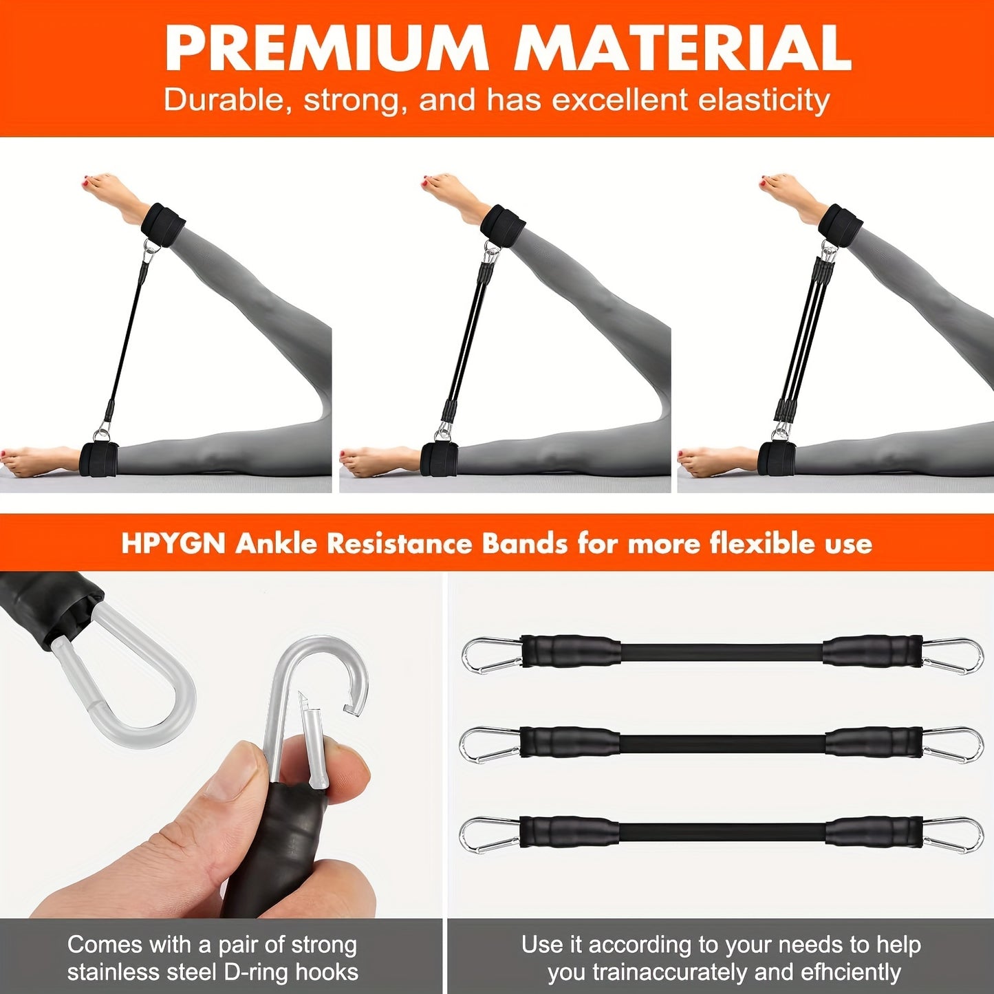 Universal Resistance Bands Set with Ankle Straps and Carry Bag