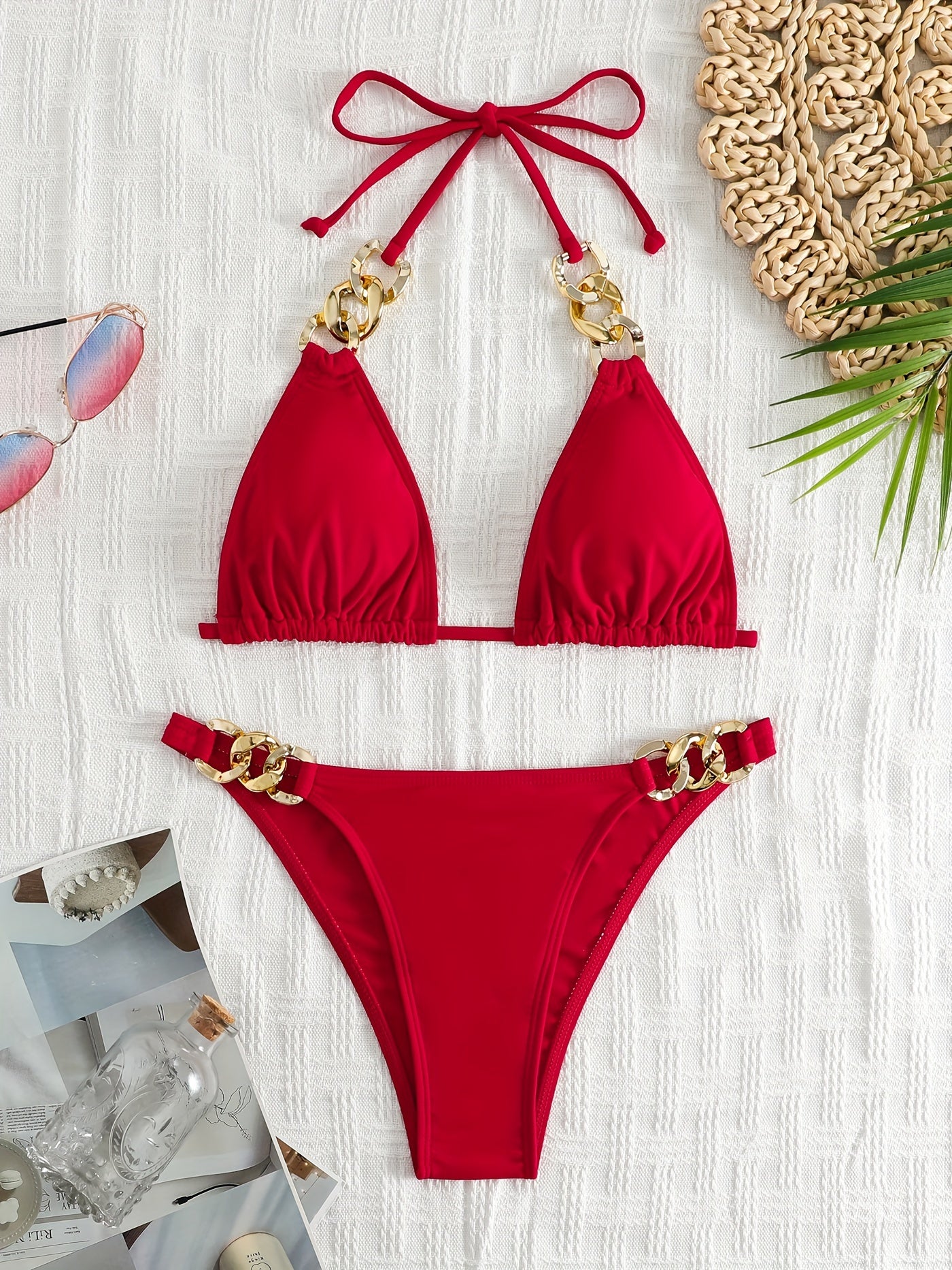 Women's Split Swimwear Chainless Sleeveless Sexy Bikini