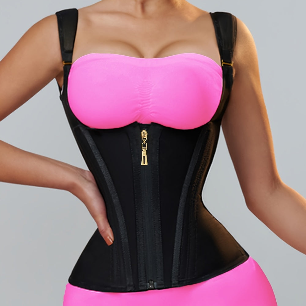 Women's Waist Trainer Corset with Adjustable Straps and Zipper Closure