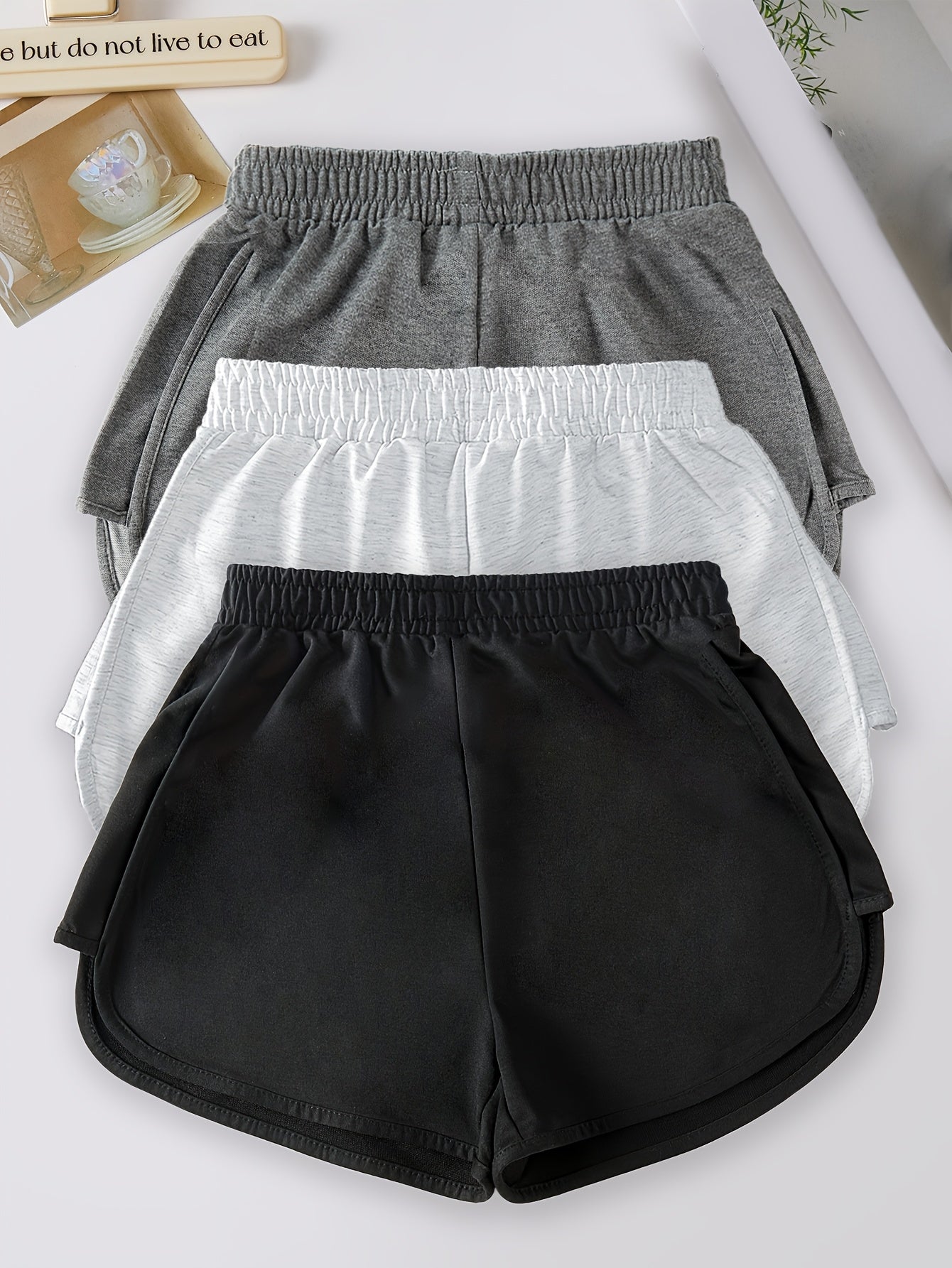Set of 3 Lightweight Women's Summer Shorts with Elastic Waist
