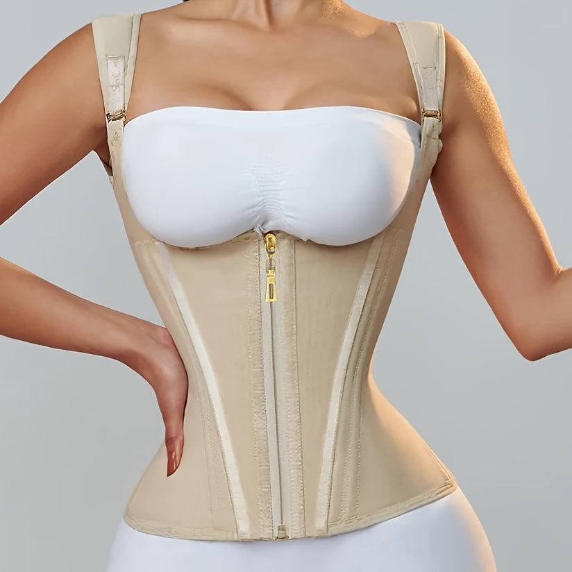 Women's Waist Trainer Corset with Adjustable Straps and Zipper Closure