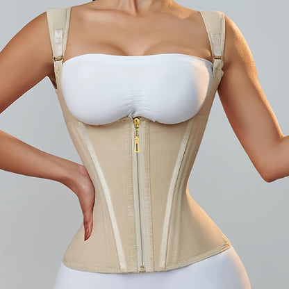 Women's Waist Trainer Corset with Adjustable Straps and Zipper Closure