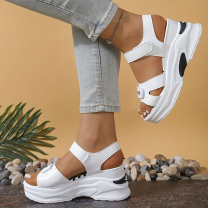 Women's Platform Wedge Sandals with Open Toe and Adjustable Strap