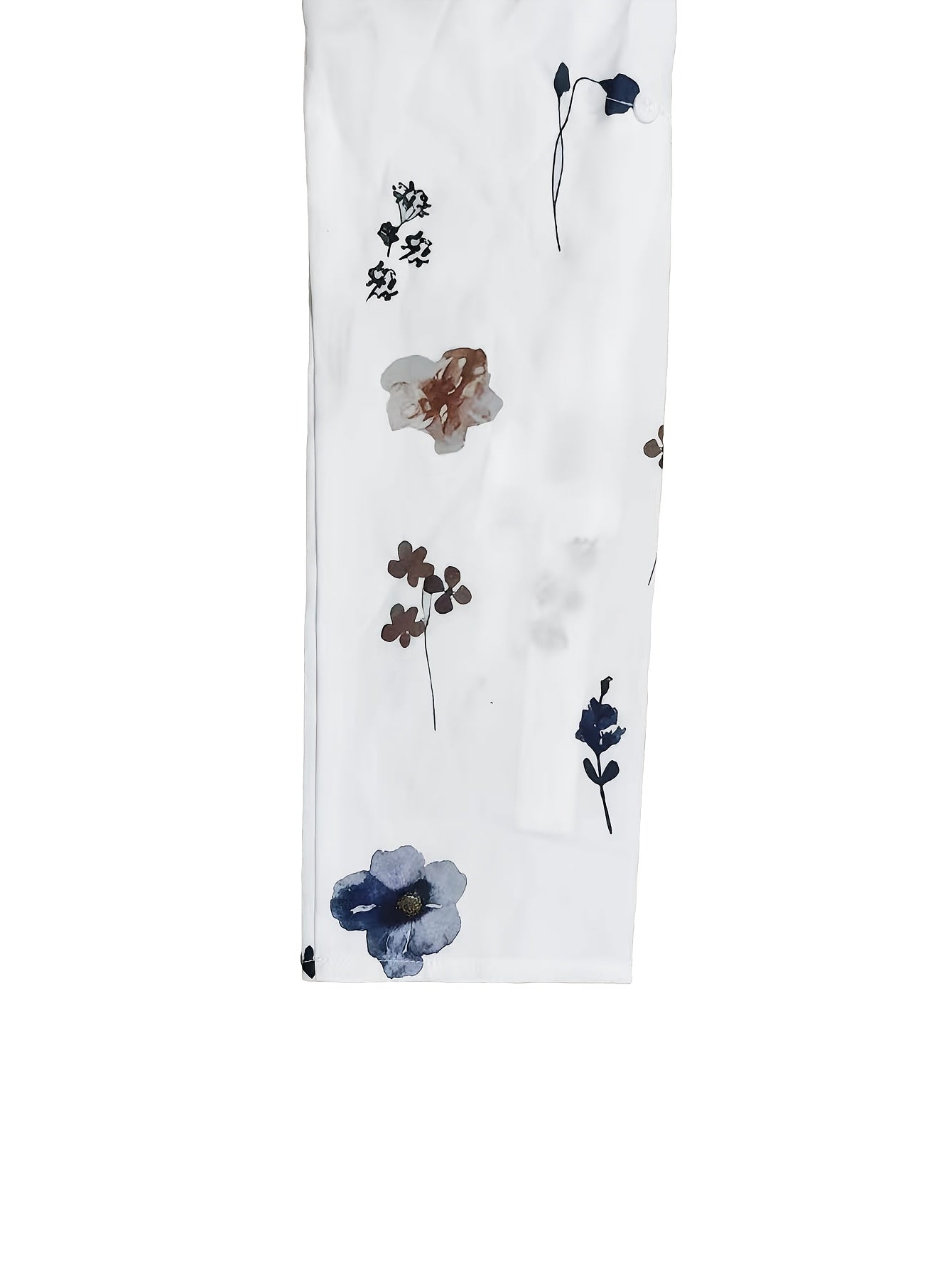 Elegant And Fresh Vacation-Style Floral Print Shirt Dress.