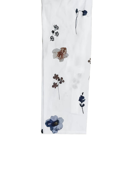 Elegant And Fresh Vacation-Style Floral Print Shirt Dress.