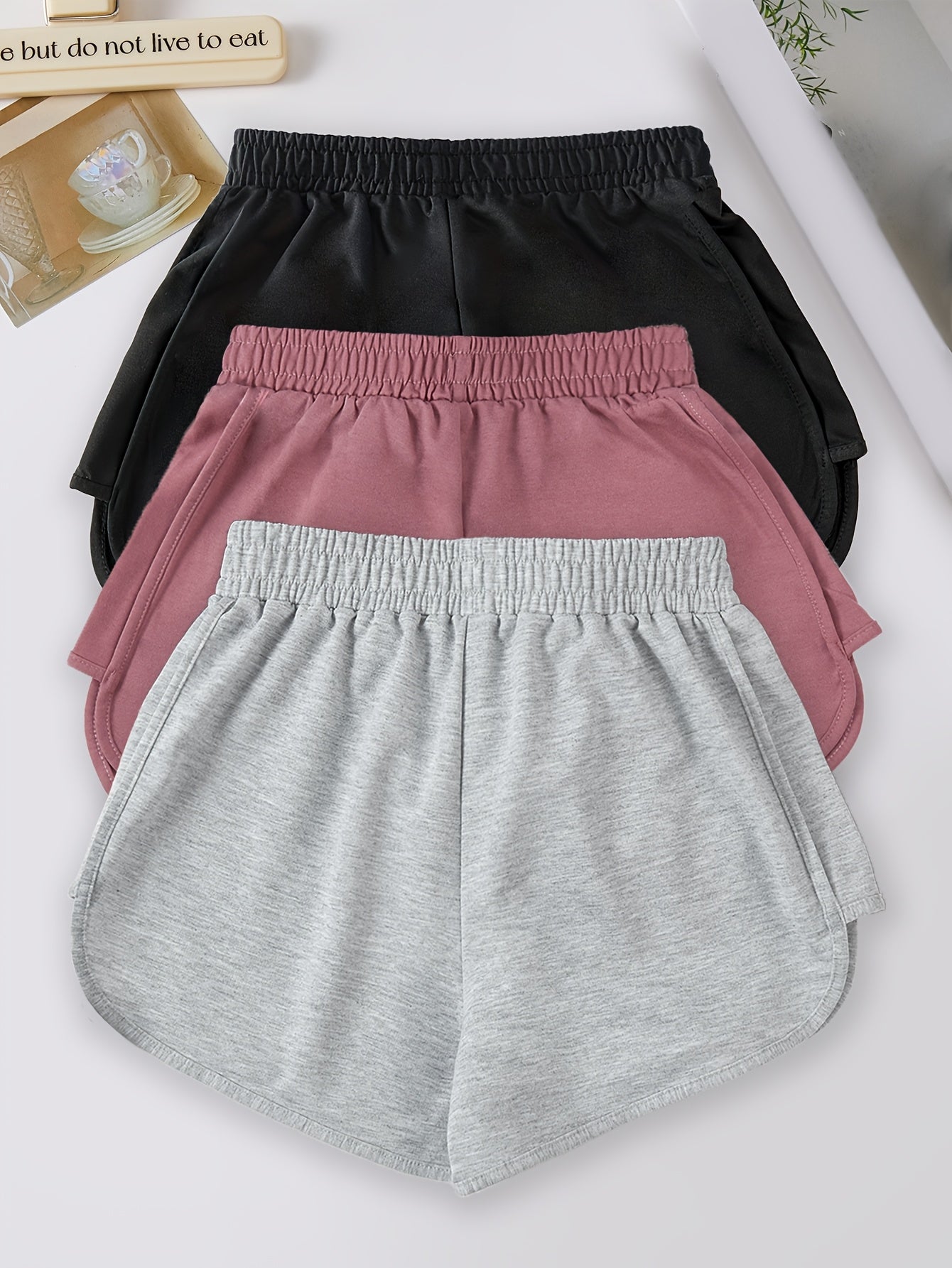Set of 3 Lightweight Women's Summer Shorts with Elastic Waist