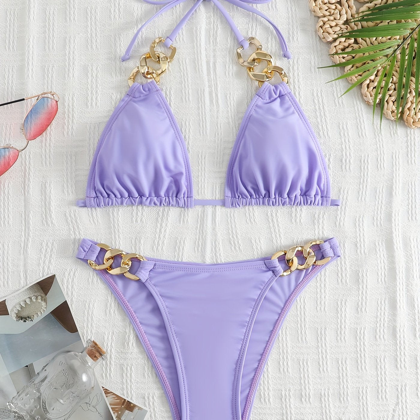 Women's Split Swimwear Chainless Sleeveless Sexy Bikini