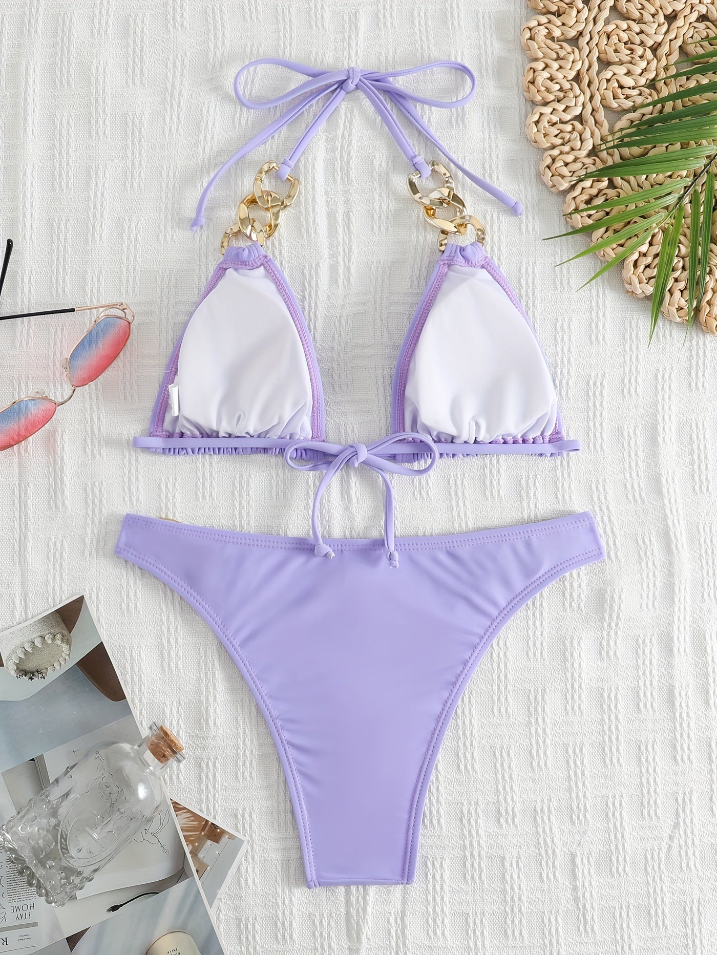 Women's Split Swimwear Chainless Sleeveless Sexy Bikini