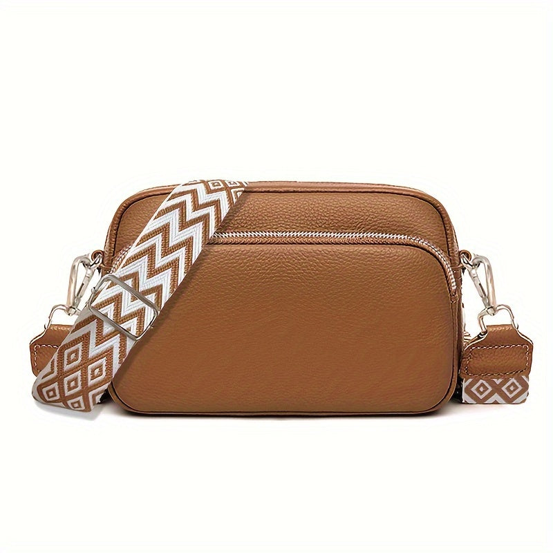 Women's Casual Crossbody Bag with Adjustable Geometric Strap