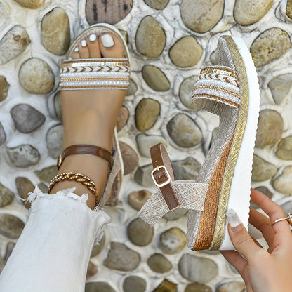 Women's Elegant Platform Sandals with Ankle Strap