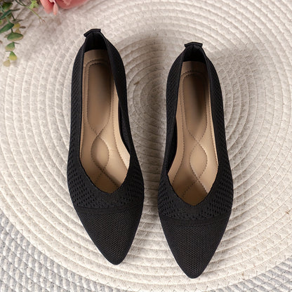 Women's Knit Pointed Toe Flats for Daily Comfort