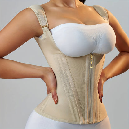 Women's Waist Trainer Corset with Adjustable Straps and Zipper Closure
