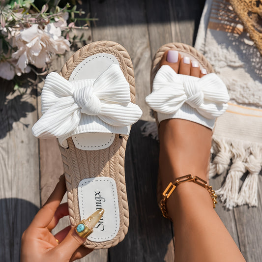 Women's Bow Slide Sandals – Comfortable Summer Footwear