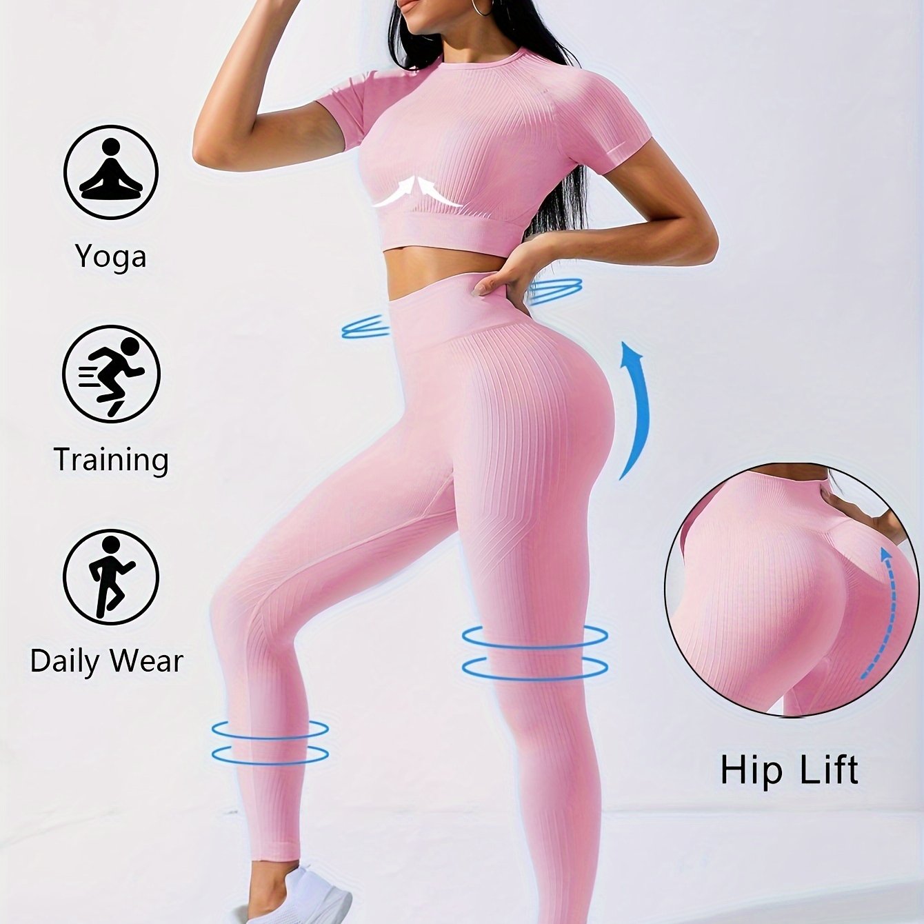 2-Piece Women's Yoga Set with Crop Top and Leggings