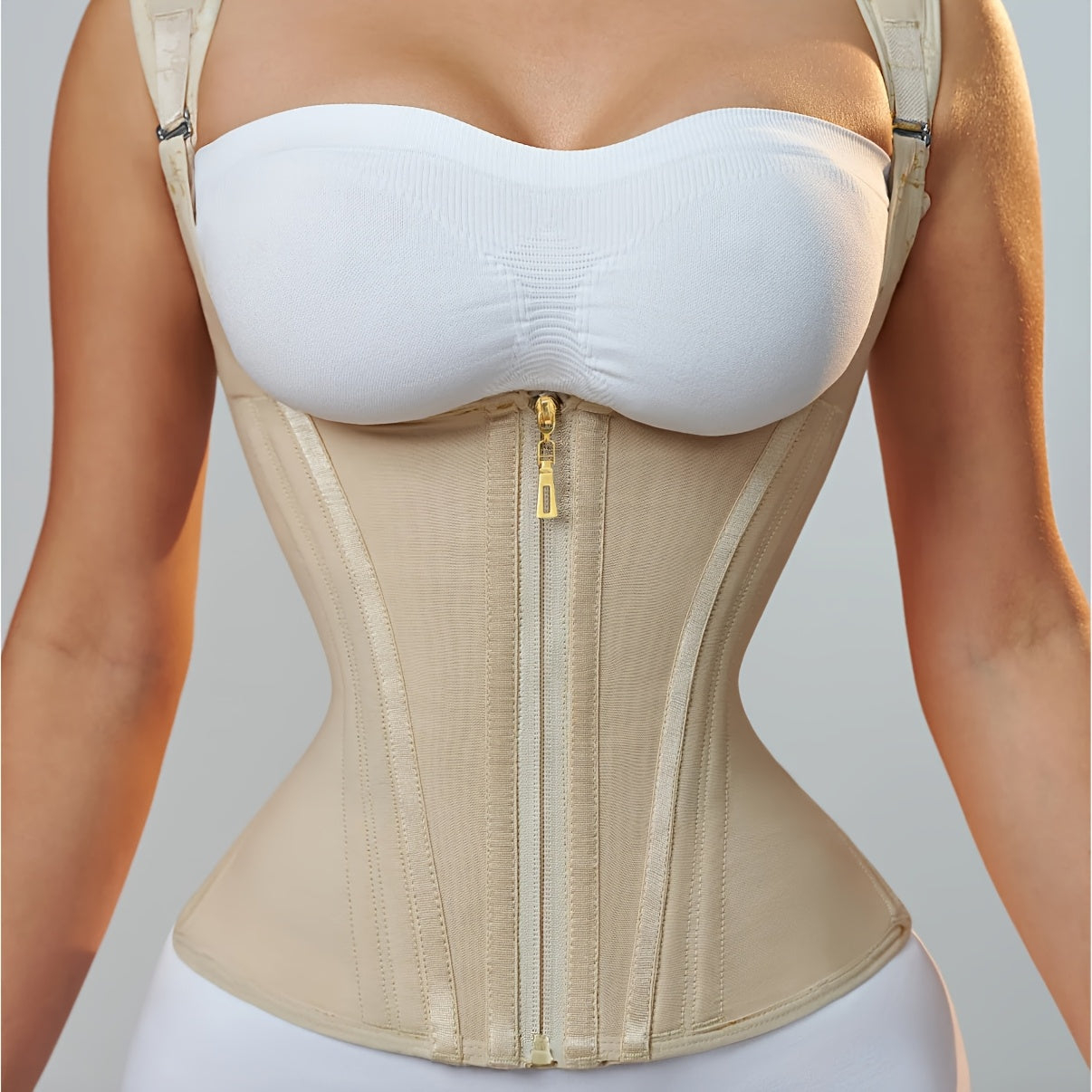 Women's Waist Trainer Corset with Adjustable Straps and Zipper Closure