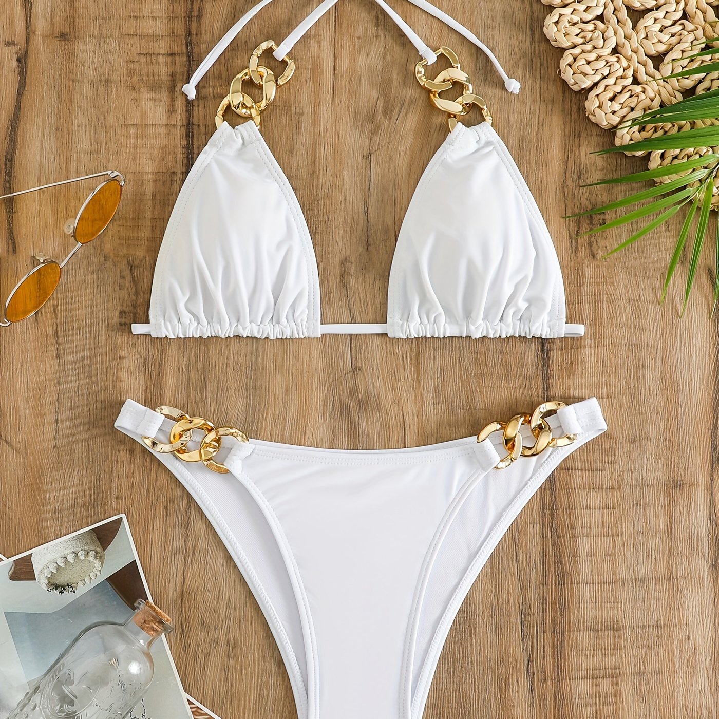 Women's Split Swimwear Chainless Sleeveless Sexy Bikini