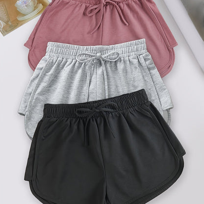 Set of 3 Lightweight Women's Summer Shorts with Elastic Waist