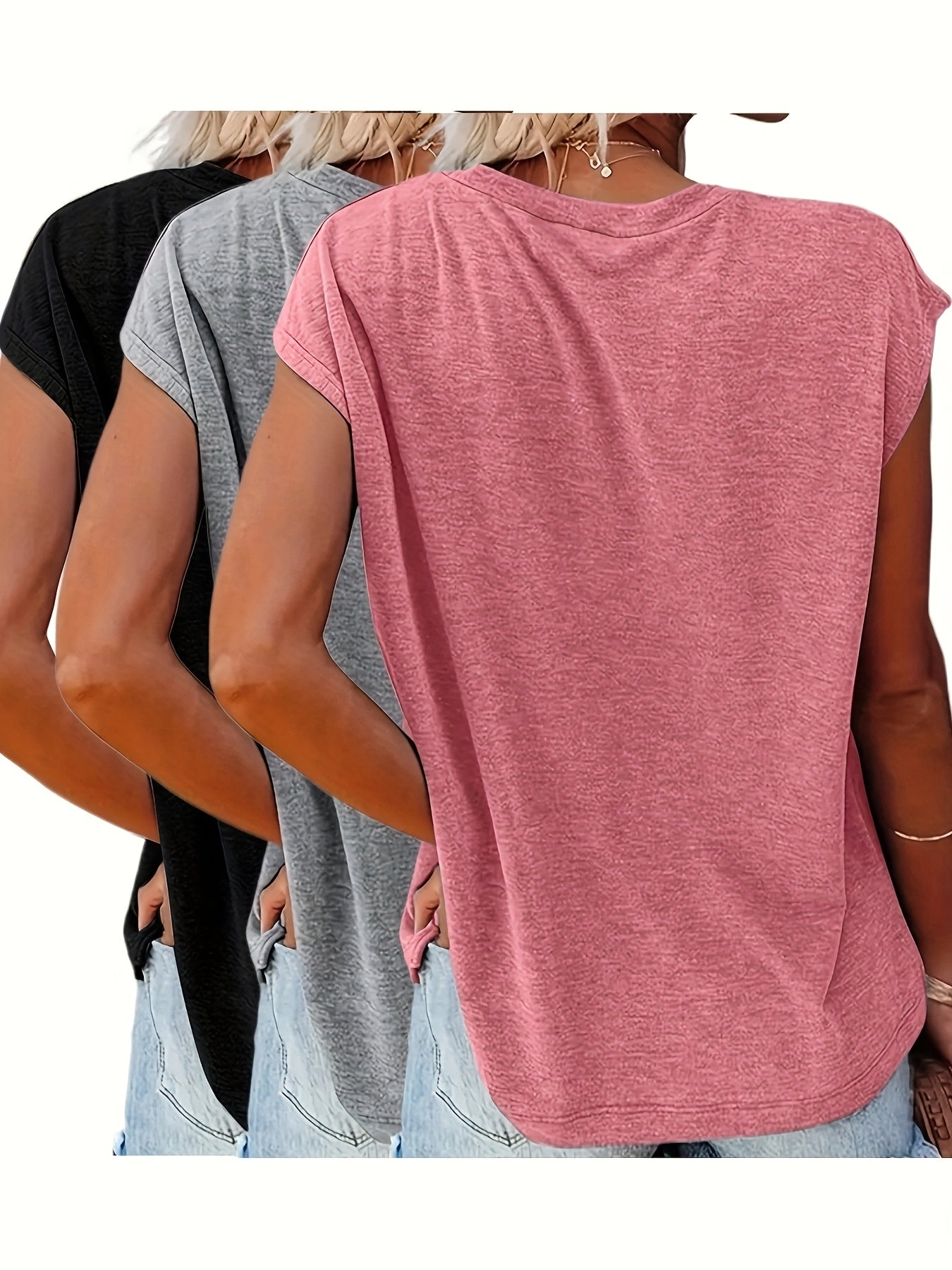 3pcs Women's Batwing Sleeve T-Shirts