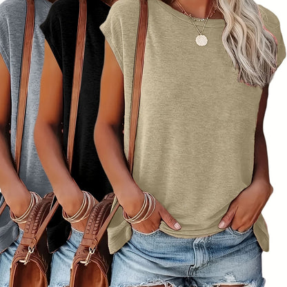 3pcs Women's Batwing Sleeve T-Shirts