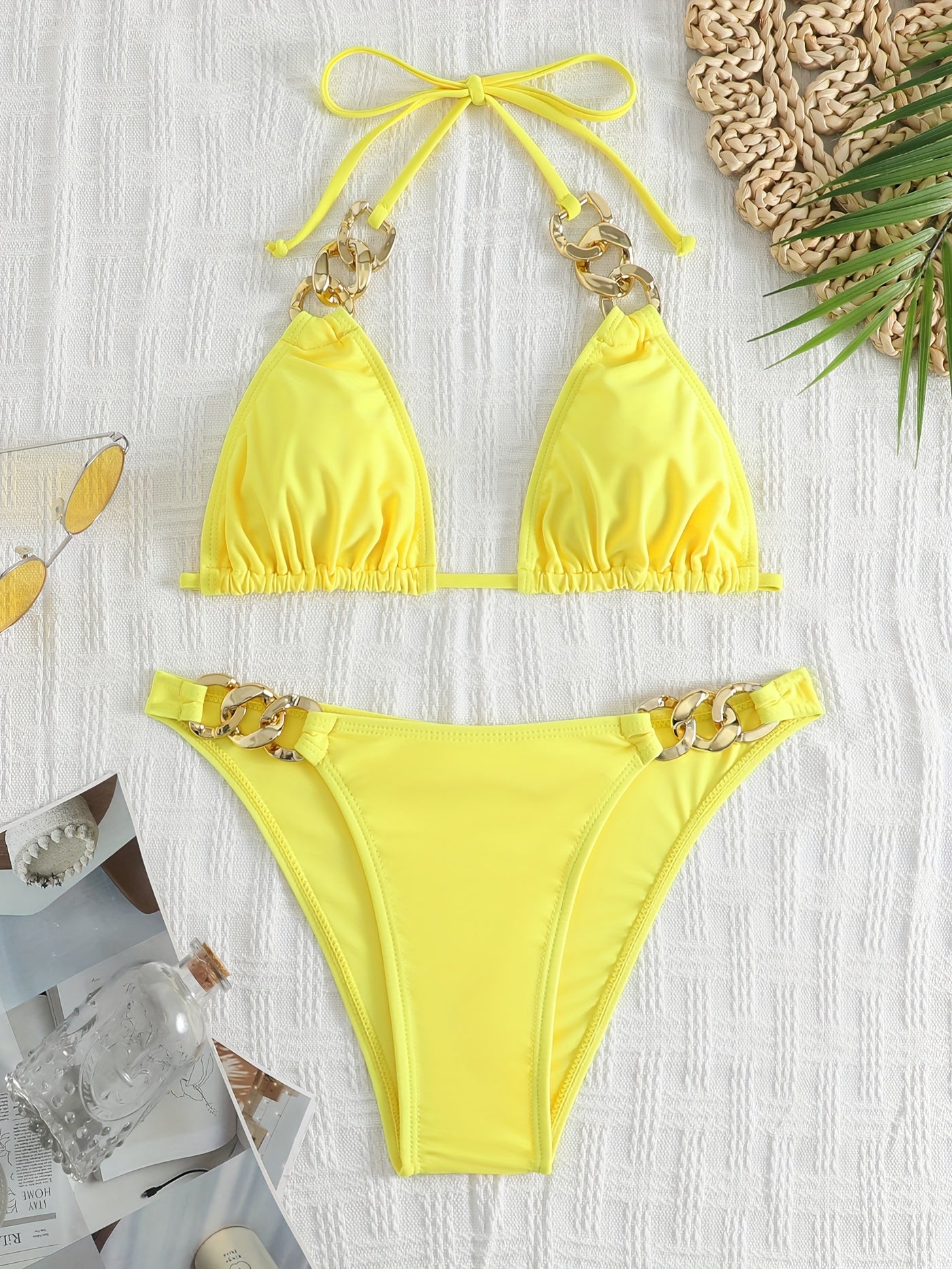 Women's Split Swimwear Chainless Sleeveless Sexy Bikini