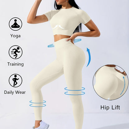 2-Piece Women's Yoga Set with Crop Top and Leggings