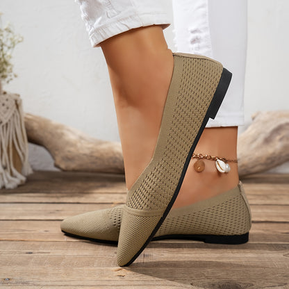 Women's Knit Pointed Toe Flats for Daily Comfort