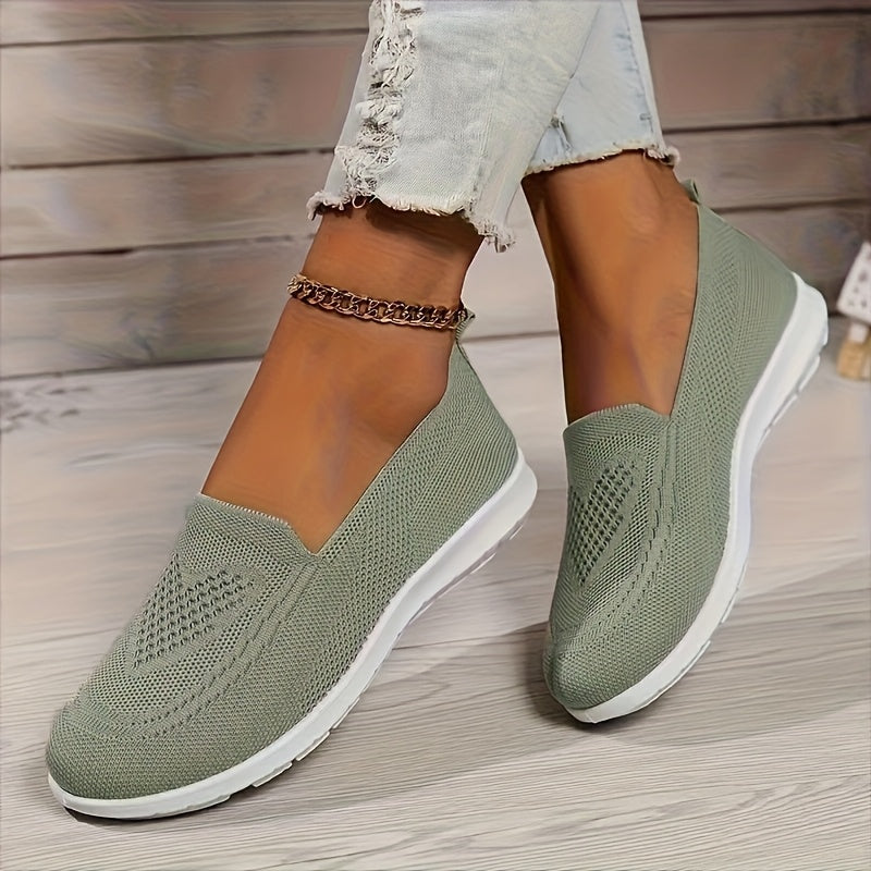 Women's Lightweight Slip-On Knit Sneakers for Daily Comfort