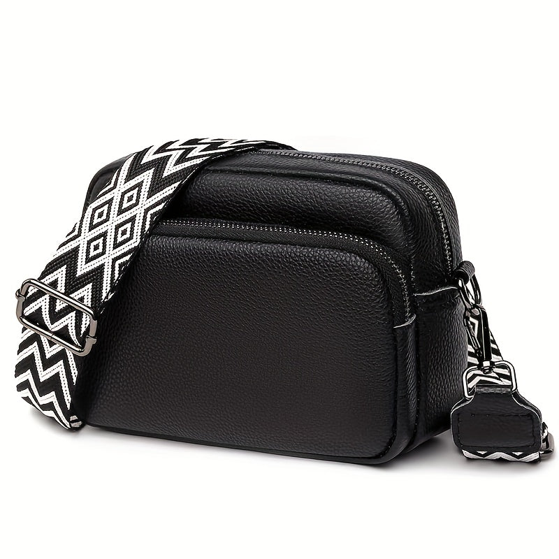 Women's Casual Crossbody Bag with Adjustable Geometric Strap