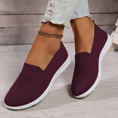 Women's Lightweight Slip-On Knit Sneakers for Daily Comfort