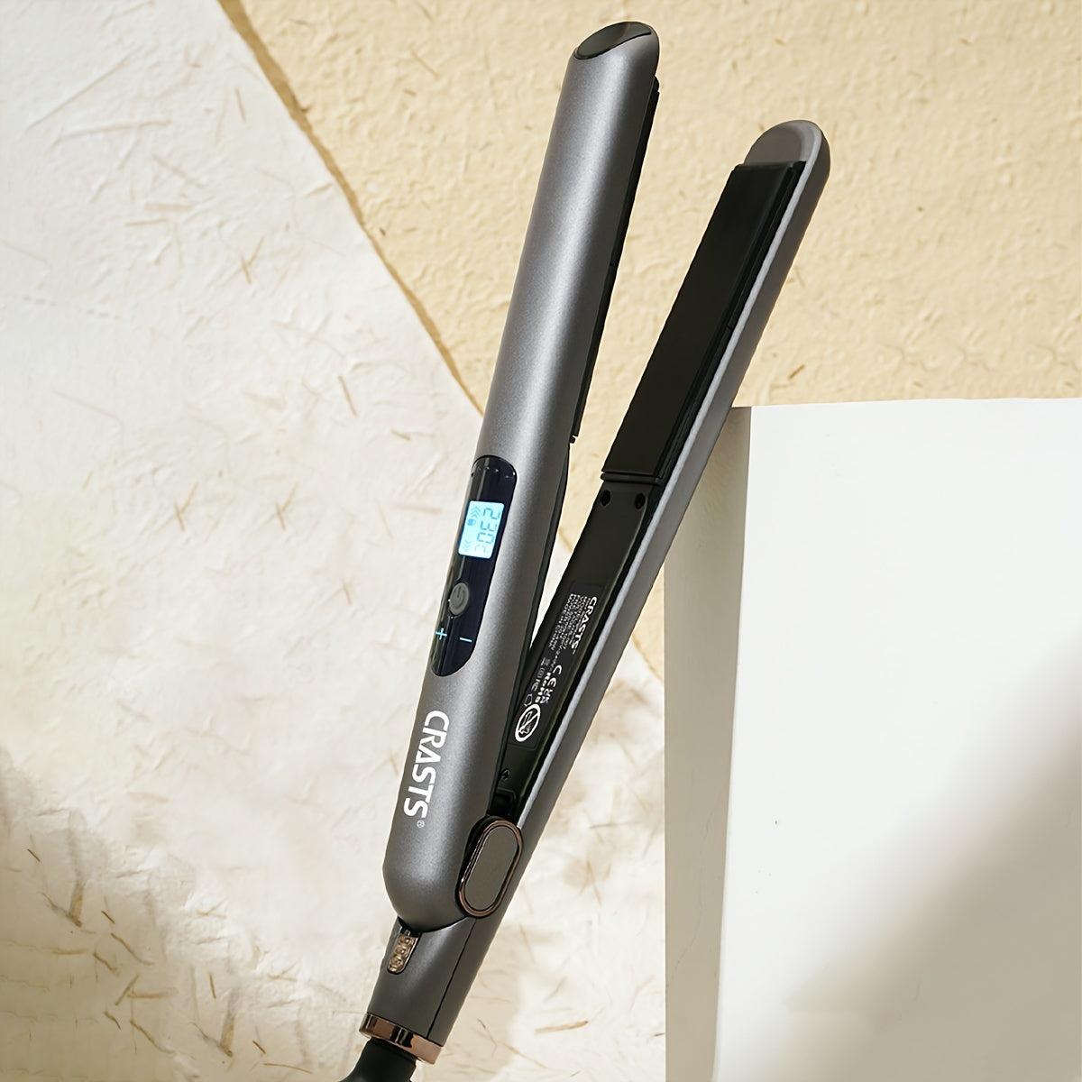 CRASTS Professional Hair Straightener & Curler - Dual-Use, 5-Level Temperature Control, 220V with Display Screen,