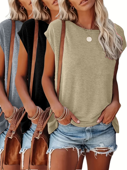 3pcs Women's Batwing Sleeve T-Shirts