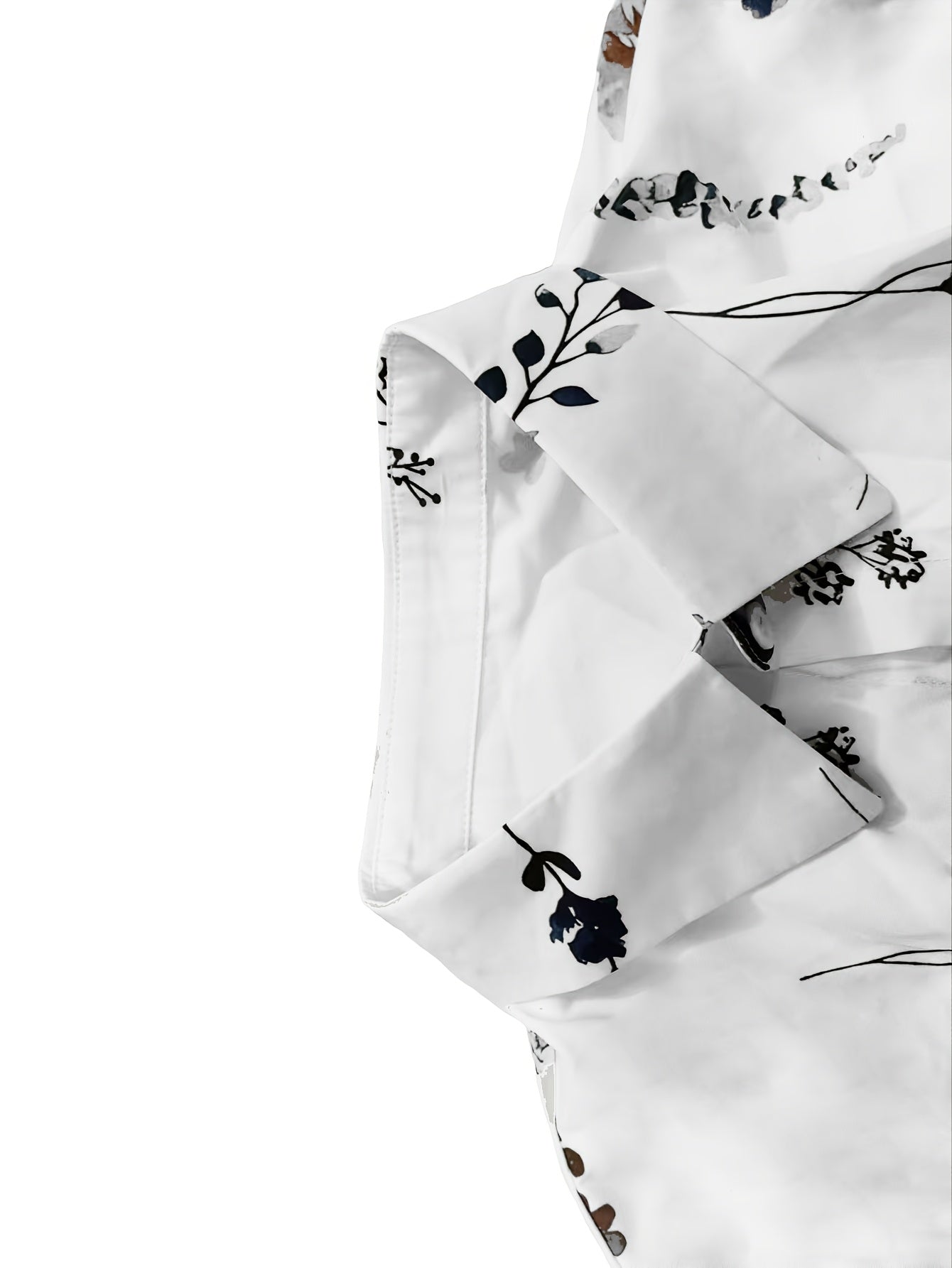 Elegant And Fresh Vacation-Style Floral Print Shirt Dress.