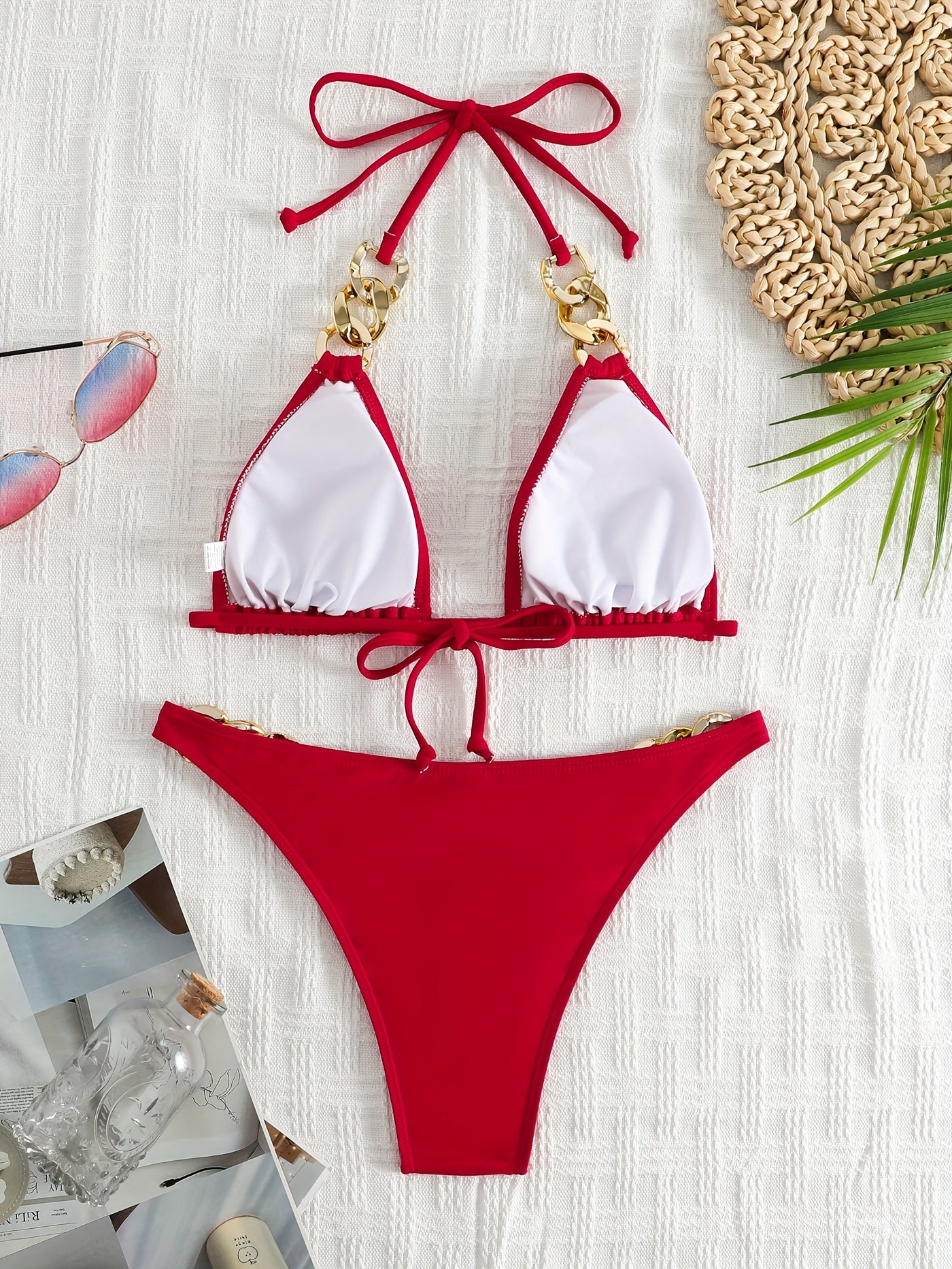 Women's Split Swimwear Chainless Sleeveless Sexy Bikini