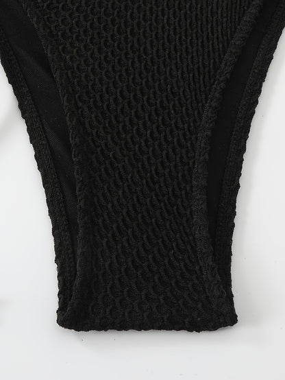 Lauvoco Women's 4-Piece Swimwear Set with Off-Shoulder Cover-Up and Mesh Skirt