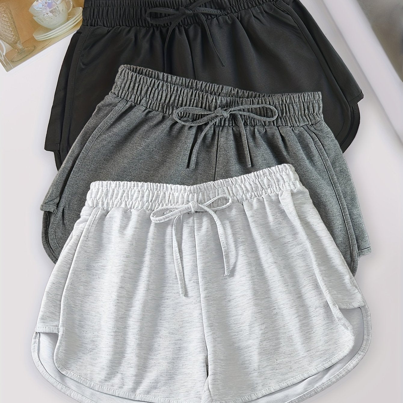 Set of 3 Lightweight Women's Summer Shorts with Elastic Waist
