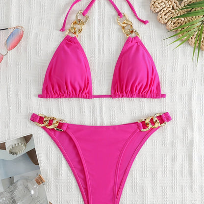 Women's Split Swimwear Chainless Sleeveless Sexy Bikini