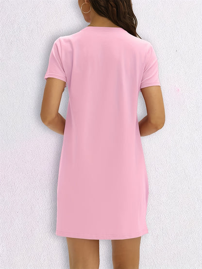 Women's Casual T-Shirt Dress with 'MILANO' Print