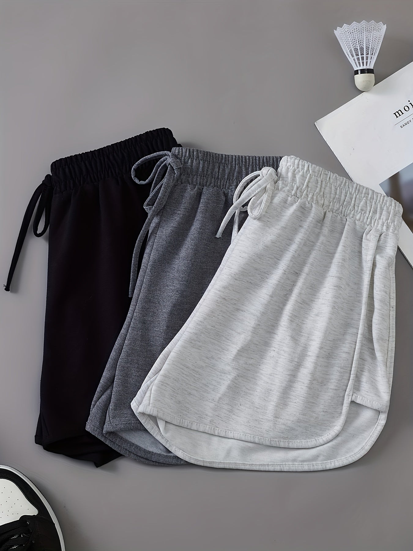Set of 3 Lightweight Women's Summer Shorts with Elastic Waist