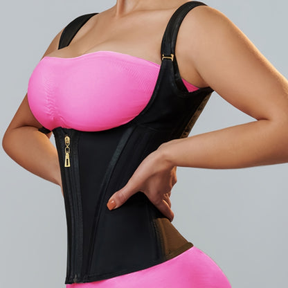 Women's Waist Trainer Corset with Adjustable Straps and Zipper Closure