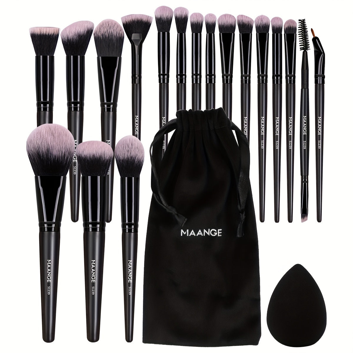 MAANGE 20-Piece Professional Makeup Brush Set with Bag