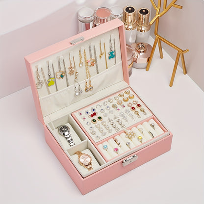 Large Capacity Double-Layer Jewelry Box for Women