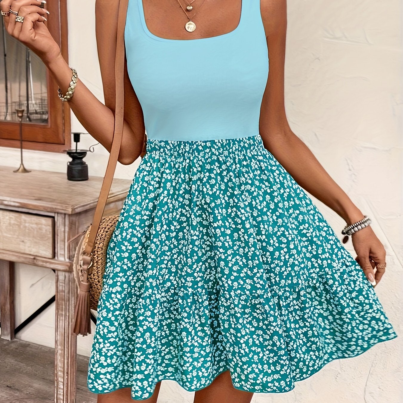 Sleeveless Floral Summer Dress