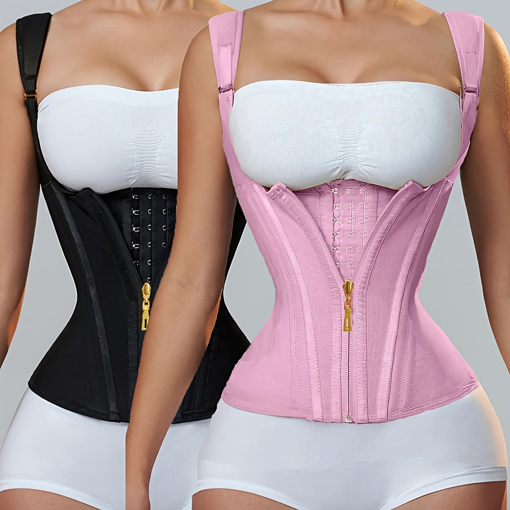 Women's Waist Trainer Corset with Adjustable Straps and Zipper Closure
