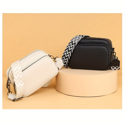 Women's Casual Crossbody Bag with Adjustable Geometric Strap