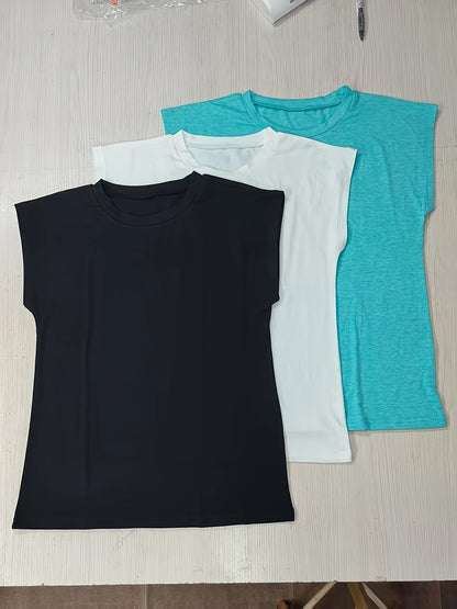 3pcs Women's Batwing Sleeve T-Shirts