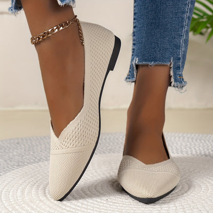 Women's Knit Pointed Toe Flats for Daily Comfort