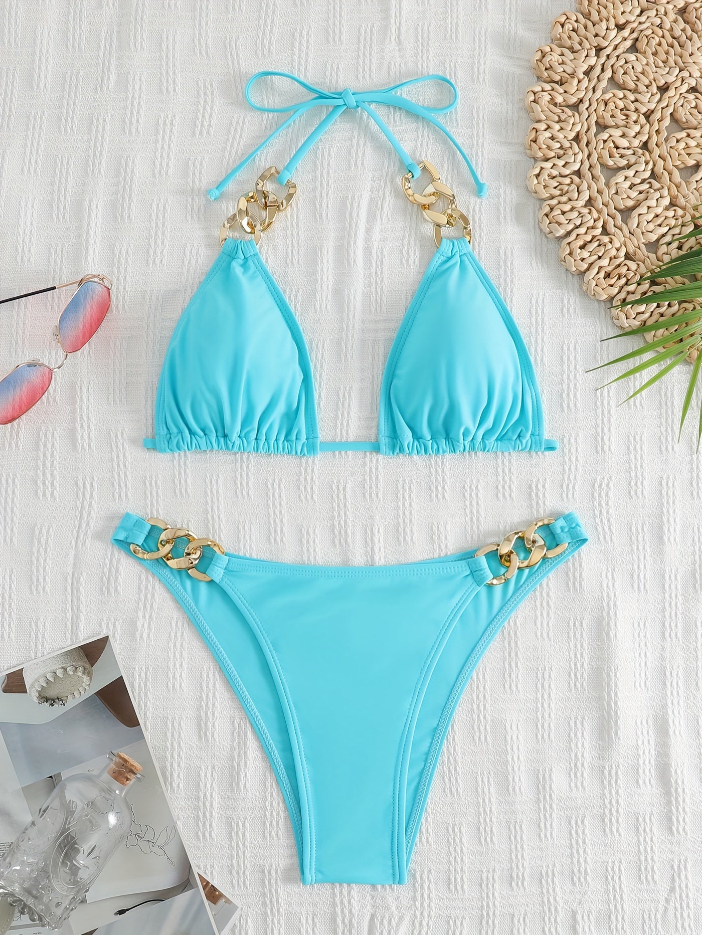 Women's Split Swimwear Chainless Sleeveless Sexy Bikini