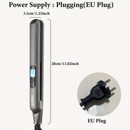 CRASTS Professional Hair Straightener & Curler - Dual-Use, 5-Level Temperature Control, 220V with Display Screen,