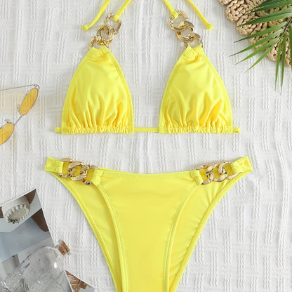 Women's Split Swimwear Chainless Sleeveless Sexy Bikini