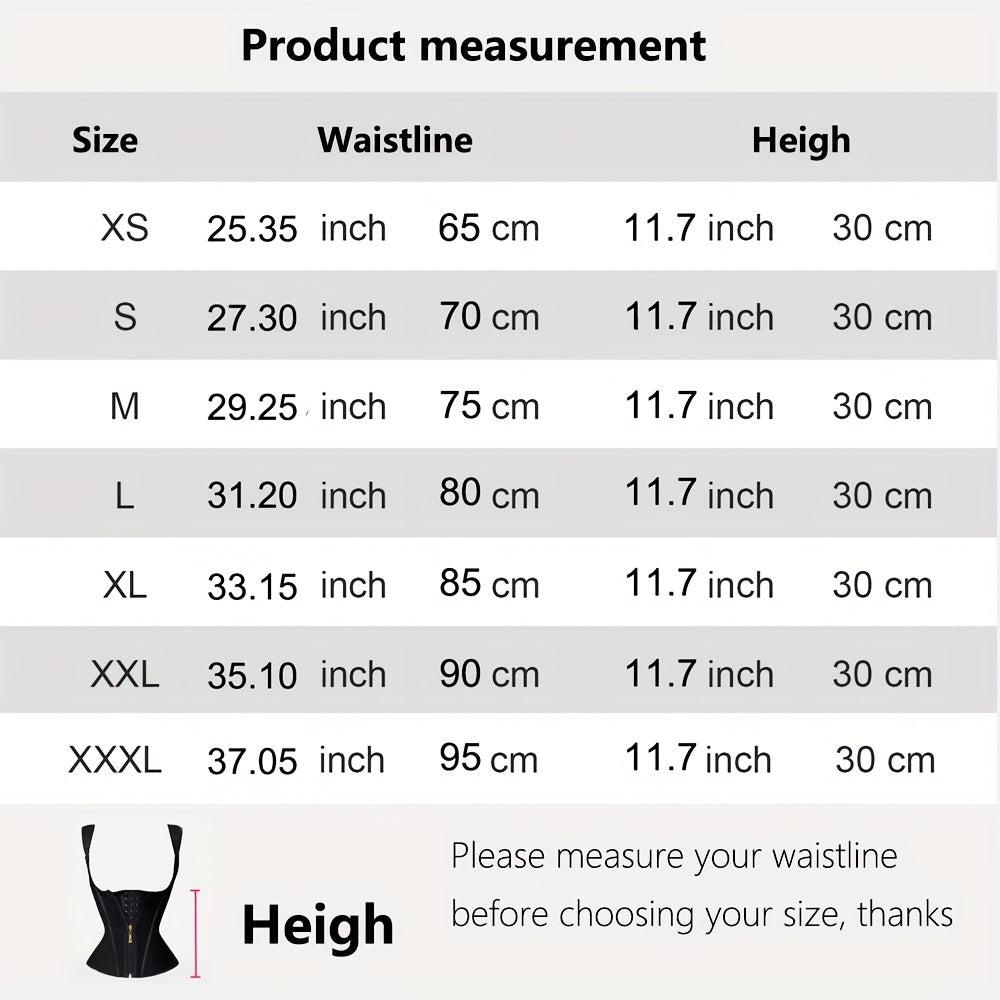 Women's Waist Trainer Corset with Adjustable Straps and Zipper Closure